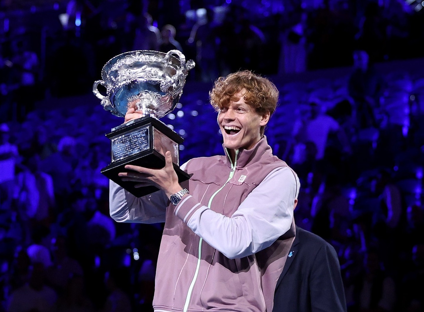 Jannik Sinner with a celebratory pose after winning Australian Open 2024